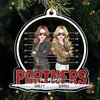 We're Partners In Crime - Bestie Personalized Custom Ornament - Acrylic Snow Globe Shaped - Christmas Gift For Best Friends, BFF, Sisters