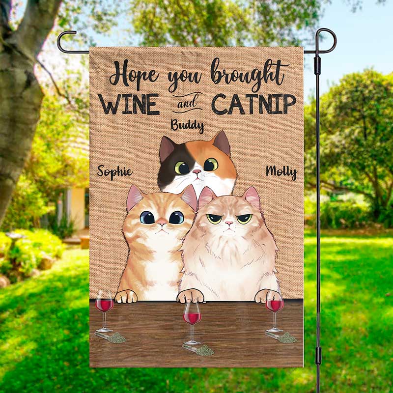 Hope You Brought Wine and Dog or Cat Custom Pet Doormat from Original  Photo