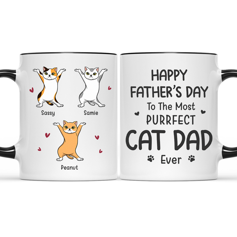 The Most Purrfect Cat Dad Ever - Cat Personalized Custom Accent Mug