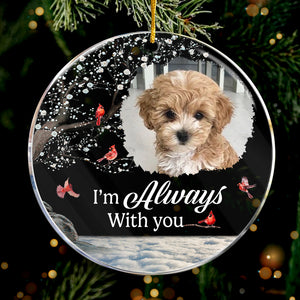 Photo personnalisée « Tu es mon meilleur souvenir » – Ornement personnalisé familial – Forme ronde en acrylique – Cadeau de Noël, cadeau de condoléances pour les propriétaires d'animaux et les amoureux des animaux