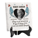 Custom Photo Memorial Angel Tribute Decor - Personalized Ceramic Plaque