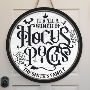 The Good Witch's Family - Family Personalized Custom Round Shaped Home Decor Wood Sign - Halloween Gift For Family Members