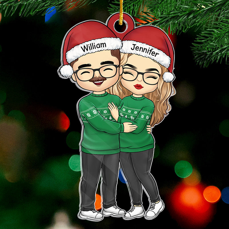 Baby It's Cold Outside - Couple Personalized Custom Ornament - Acrylic Custom Shaped - Christmas Gift For Husband Wife, Anniversary