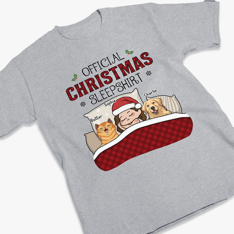 Official Christmas Sleepshirt - Dog & Cat Personalized Custom Unisex T-shirt, Hoodie, Sweatshirt - Christmas Gift For Pet Owners, Pet Lovers