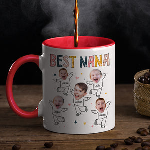 Custom Photo Best Nana Ever - Family Personalized Custom Accent Mug - Birthday Gift For Mom, Grandma