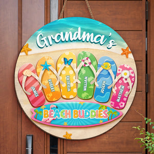 There's No Place Like Home Except Grandma's - Family Personalized Custom Shaped Home Decor Wood Sign - Summer Vacation, House Warming Gift For Grandma