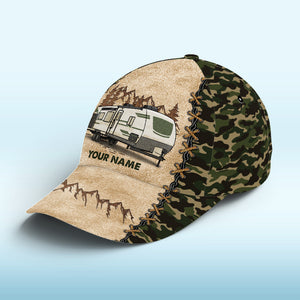 Let's Sit By The Campsite - Camping Personalized Custom Hat, All Over Print Classic Cap - Gift For Camping Lovers