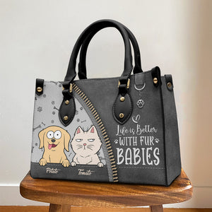 Follow Me Everywhere - Dog & Cat Personalized Custom Leather Handbag - Gift For Pet Owners, Pet Lovers