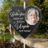 Custom Photo Butterflies Appear When Angels Are Near - Memorial Personalized Memorial Garden Slate & Hook - Sympathy Gift For Family Members