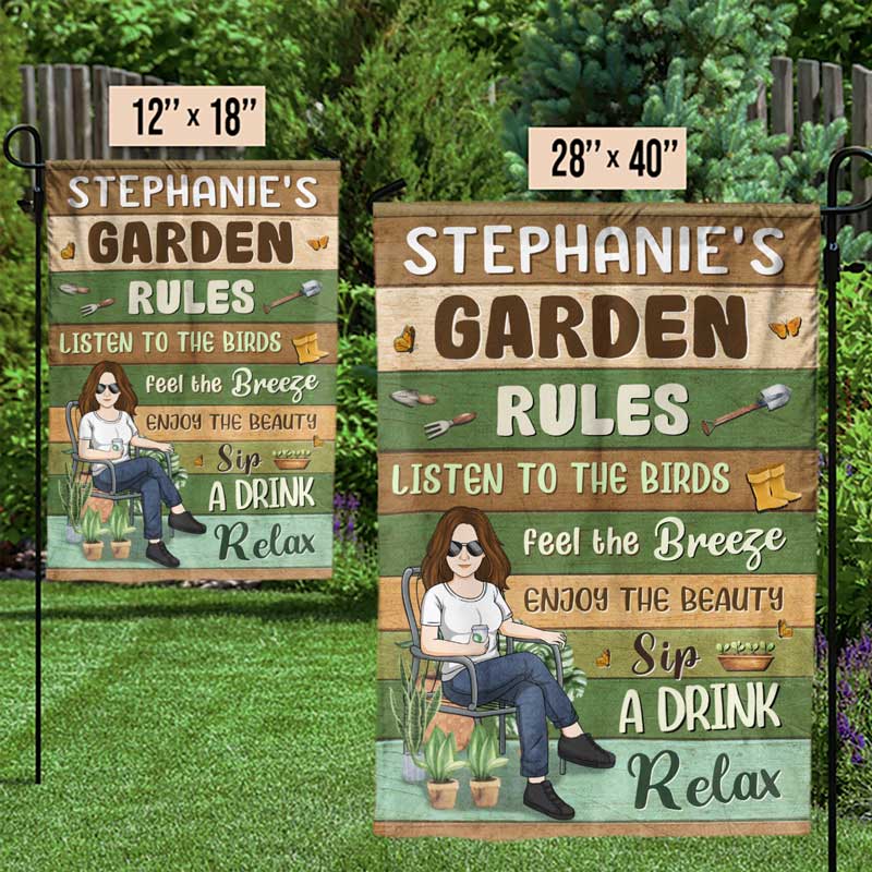 Garden Rules For You - Garden Personalized Custom Flag - Gifts For Gardening Lovers