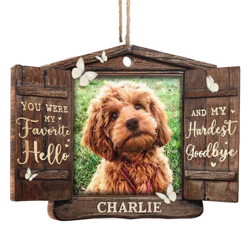 Custom Photo Hard To Say Goodbye - Memorial Personalized Custom Ornament - Acrylic, Wood Custom Shaped - Christmas Gift, Sympathy Gift For Pet Owners, Pet Lovers