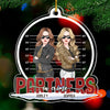 We're Partners In Crime - Bestie Personalized Custom Ornament - Acrylic Snow Globe Shaped - Christmas Gift For Best Friends, BFF, Sisters