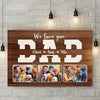 We Love You Daddy - Family Personalized Custom Horizontal Canvas - Independence Day, Gift For Dad, Grandpa