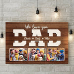 We Love You Daddy - Family Personalized Custom Horizontal Canvas - Independence Day, Gift For Dad, Grandpa