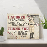 Thanks For Being My Biggest Fan - Family Personalized Custom Horizontal Tabletop, Desk Canvas With Easel Back - Birthday Gift For Dad
