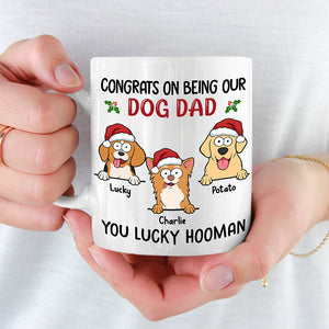 Wagging Tails And Merry Woofmas - Dog Personalized Custom Mug - Christmas Gift For Pet Owners, Pet Lovers