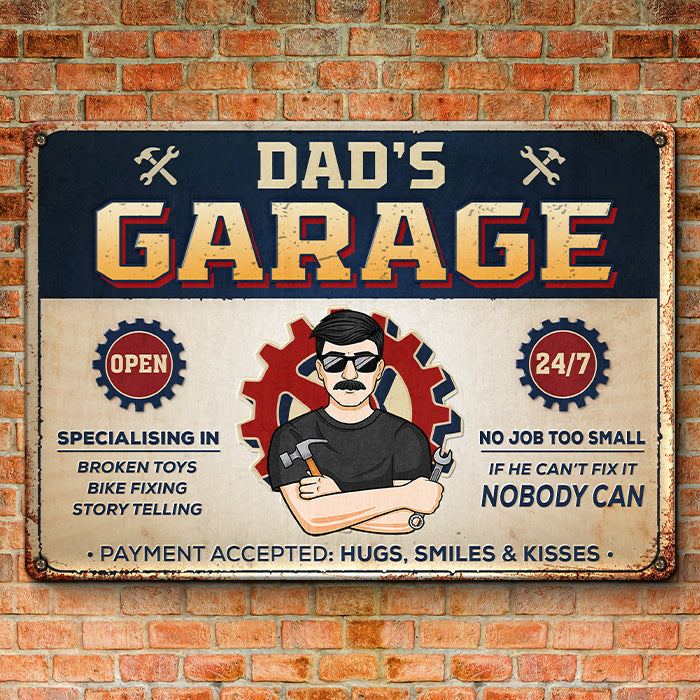 Dad's Garage Metal Street Sign Father's Day Gifts for Dad From