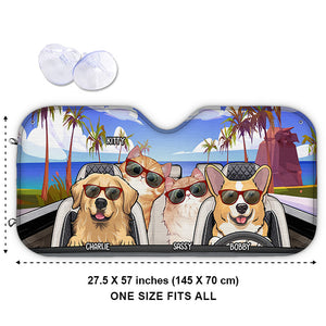 Let's Go My Stupid Heart - Dog & Cat Personalized Custom Auto Windshield Sunshade, Car Window Protector - Gift For Pet Owners, Pet Lovers