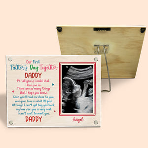 Custom Photo Can't Wait To Meet You - Family Personalized Custom Acrylic Magnetic Photo Frame - Father's Day, Baby Shower Gift, Gift For First Dad