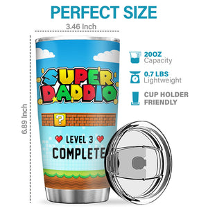 Super Daddio And Mommio - Family Personalized Custom Tumbler - Birthday Gift For Mom, Dad