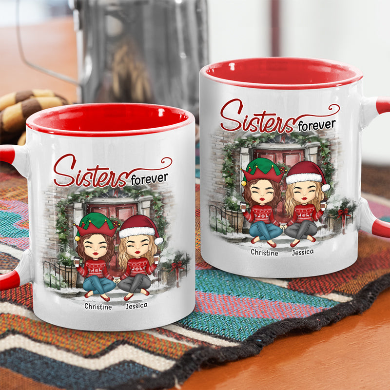 Always Sisters - Bestie Personalized Custom Accent Mug - Gift For