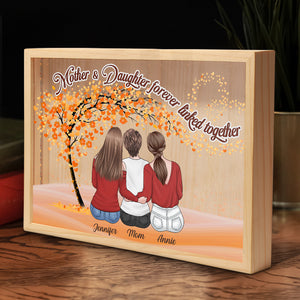 Mother & Daughters, Our Love Knows No Distance - Family Personalized Custom Frame Light Box - Birthday Gift For Mom