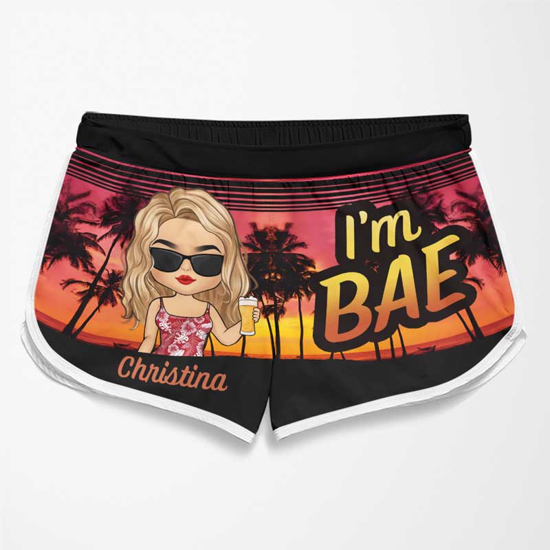 If Lost, Return To Your Bae - Funny Personalized Custom Tropical Hawaiian Aloha Couple Beach Shorts - Summer Vacation Gift, Birthday Party Gift For Husband Wife