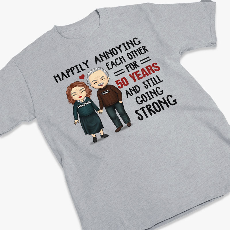 Happily Annoying Each Other - Couple Personalized Custom Unisex T-shirt, Hoodie, Sweatshirt - Gift For Husband Wife, Anniversary