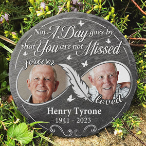 Custom Photo Not A Day Goes By That You Are Not Loved - Memorial Personalized Custom Memorial Stone - Sympathy Gift, Gift For Family Members