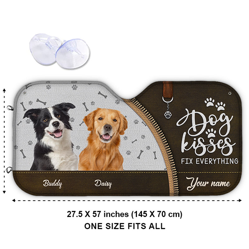 Custom Photo Life Is Better With Fur Babies - Dog & Cat Personalized Custom Auto Windshield Sunshade, Car Window Protector - Gift For Pet Owners, Pet Lovers