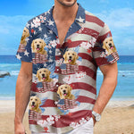 Custom Photo I Need Vitamin Sea - Dog & Cat Personalized Custom Unisex Patriotic Tropical Hawaiian Aloha Shirt - Independence Day, 4th Of July, Summer Vacation Gift, Gift For Dog Lovers, Pet Lovers