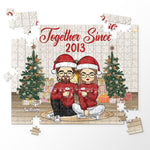 Custom Name Christmas Couple Gifts - Personalized Jigsaw Puzzle