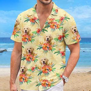 Custom Photo Summer Vibes Only - Dog & Cat Personalized Custom Unisex Tropical Hawaiian Aloha Shirt - Summer Vacation Gift, Gift For Pet Owners, Pet Lovers