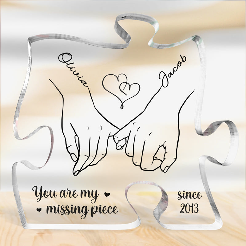 You Are My Heart, My Life - Couple Personalized Custom Puzzle Shaped Acrylic Plaque - Gift For Husband Wife, Anniversary