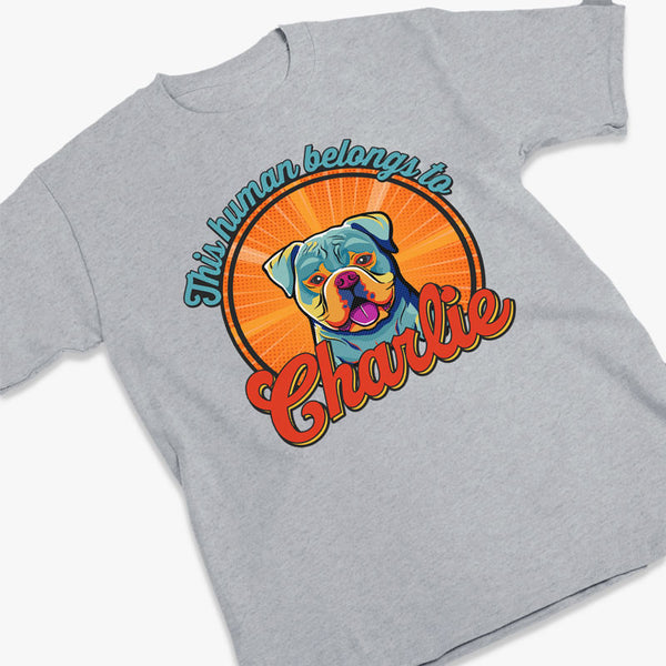 Custom Cat Shirt - This Human Belongs To Our Cats Cartoon Photo - Personalized Custom Unisex T-shirt