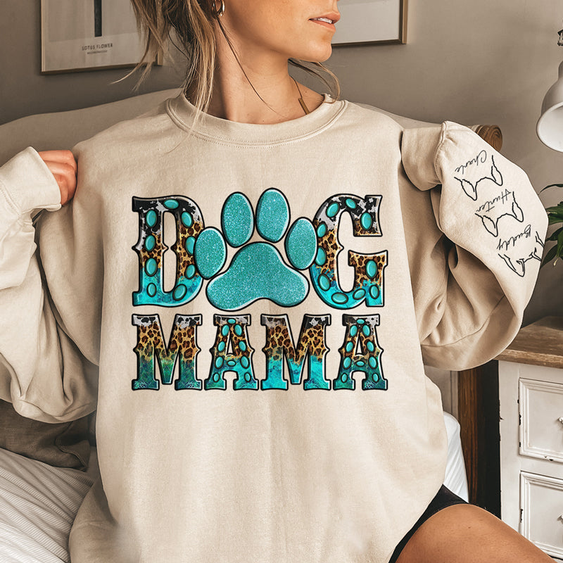 Dog Mama - Dog Personalized Custom Unisex Sweatshirt With Design On Sleeve - Gift For Pet Owners, Pet Lovers