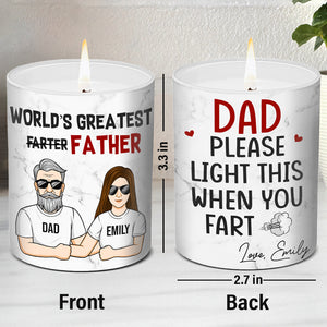 Dad, Please Light This - Family Personalized Custom Smokeless Scented Candle - Father's Day, Birthday Gift For Dad