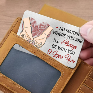 Hold Your Hands, No Matter Where You Are - Couple Personalized Custom Aluminum Wallet Card - Gift For Husband Wife
