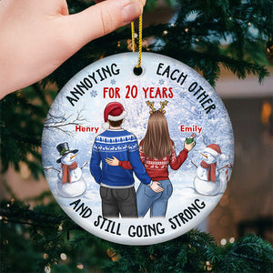Congrats On Being My Husband - Couple Personalized Custom Ornament - Ceramic Round Shaped - Christmas Gift For Husband Wife, Anniversary