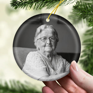 Custom Photo Not A Day Goes By - Memorial Personalized Custom Ornament - Ceramic Round Shaped - Christmas Gift, Sympathy Gift For Family Members