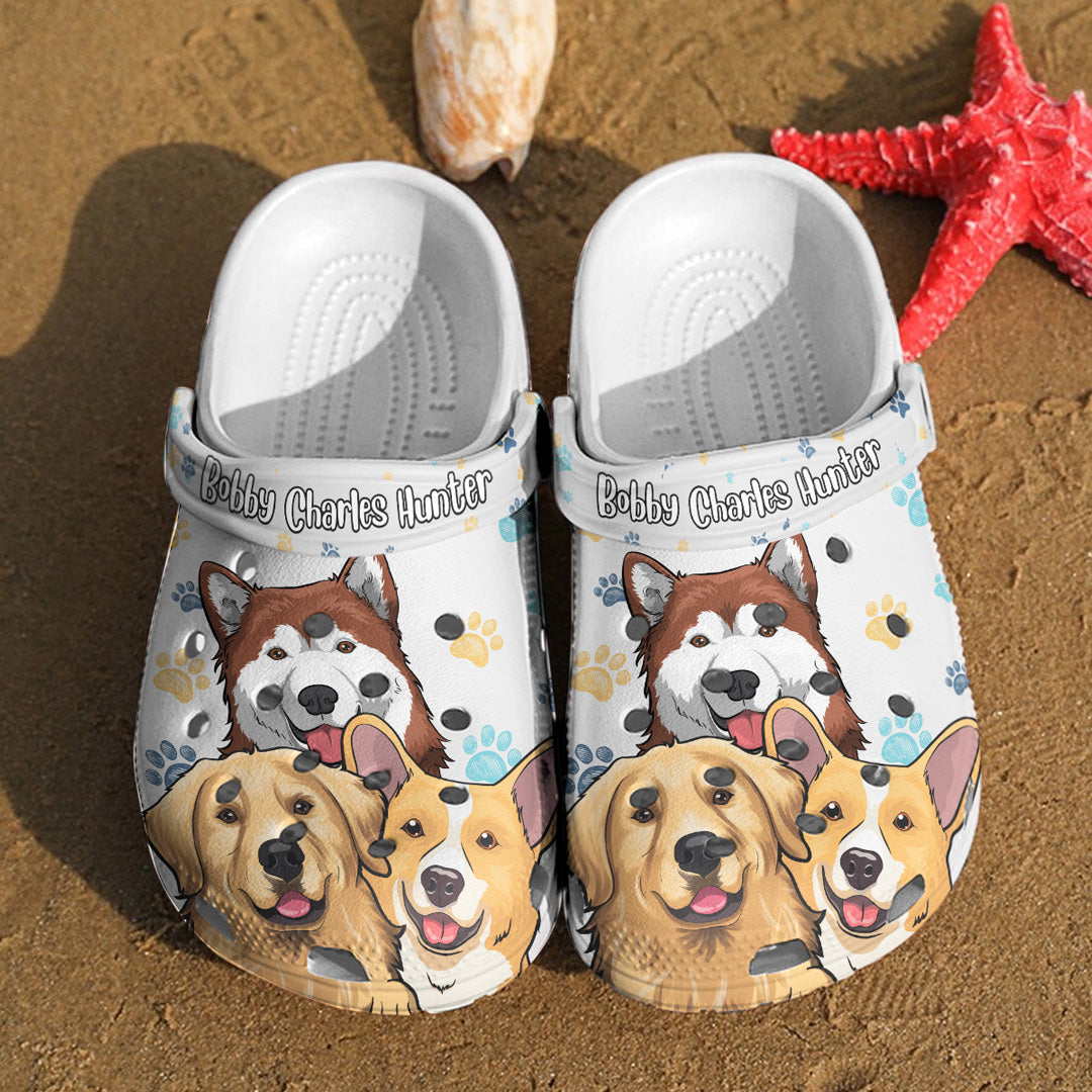 Colorful Paw Prints Dog Cat Personalized Custom Unisex Clogs