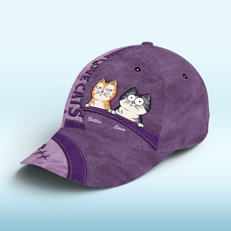 Keep Calm And Love Cats Navy - Cat Personalized Custom Hat, All Over Print Classic Cap - New Arrival, Gift For Pet Owners, Pet Lovers
