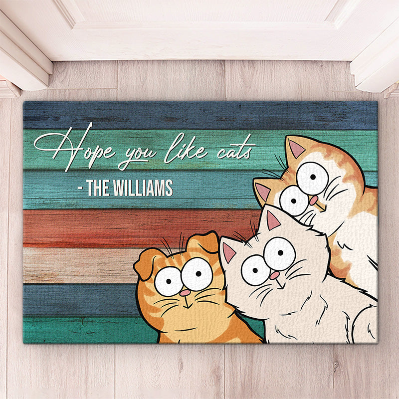 Welcome We Hope You Like Cats - Cat Personalized Custom Home Decor Decorative Mat - Gift For Pet Owners, Pet Lovers
