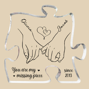 You Are My Heart, My Life - Couple Personalized Custom Puzzle Shaped Acrylic Plaque - Gift For Husband Wife, Anniversary