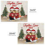 Custom Name Christmas Couple Gifts - Personalized Jigsaw Puzzle