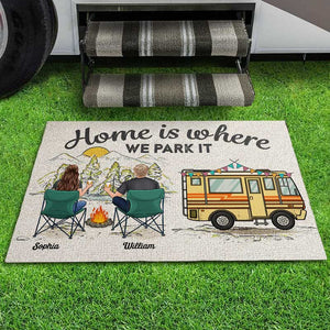 Home Is Where We Park It - Camping Personalized Custom Home Decor Decorative Mat - House Warming Gift For Husband Wife, Camping Lovers