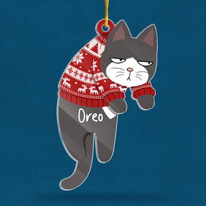 Tout ce que je veux pour Noël, c'est un chat à mes côtés - Décoration personnalisée en acrylique pour chat - Cadeau de Noël pour les propriétaires et les amoureux des animaux