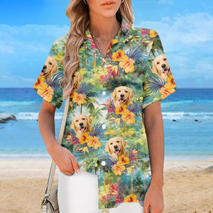 Custom Photo Let The Summer Begin - Dog & Cat Personalized Custom Unisex Tropical Hawaiian Aloha Shirt - Summer Vacation Gift, Gift For Pet Owners, Pet Lovers