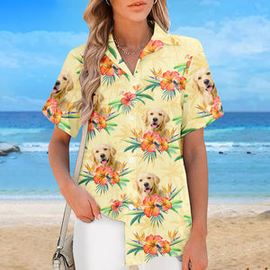 Custom Photo Summer Vibes Only - Dog & Cat Personalized Custom Unisex Tropical Hawaiian Aloha Shirt - Summer Vacation Gift, Gift For Pet Owners, Pet Lovers