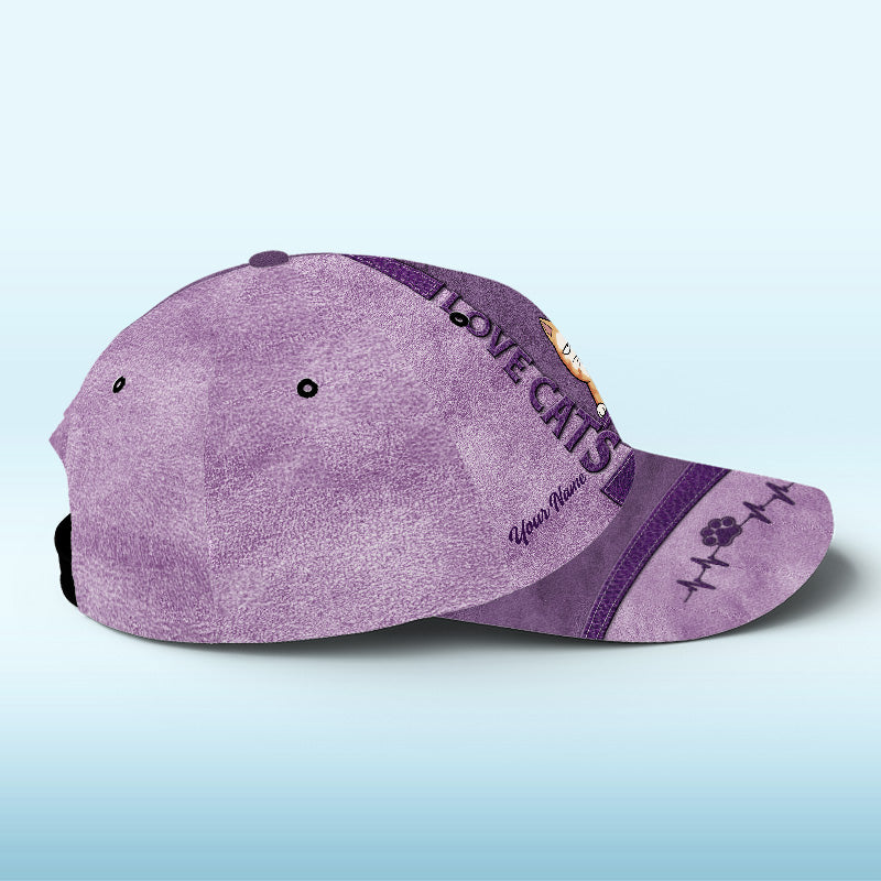 Keep Calm And Love Cats Navy - Cat Personalized Custom Hat, All Over Print Classic Cap - New Arrival, Gift For Pet Owners, Pet Lovers